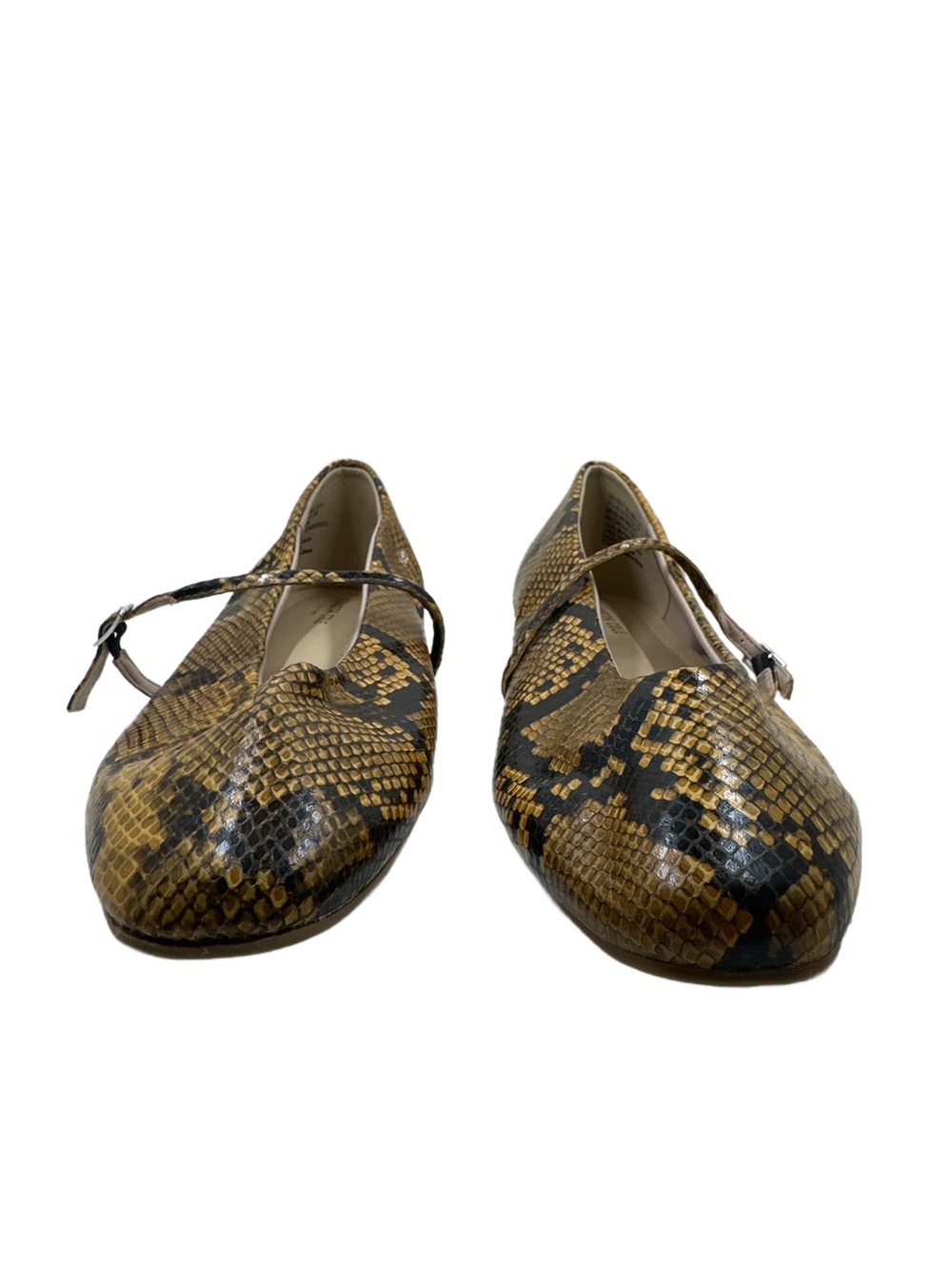 Kenneth Cole New York Snake-Print Mary Jane Flats in Tan & Brown size 11